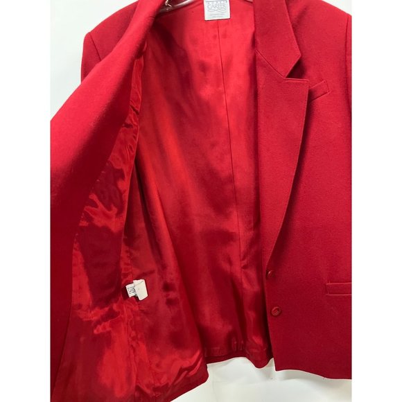 Koret Career Red Suit Merino Wool Jacket Skirt Professional Elegant Powerful in - Picture 15 of 16
